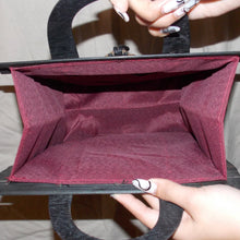 Load image into Gallery viewer, Wood patterned black purse
