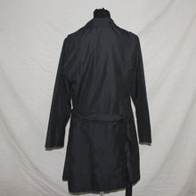 Load image into Gallery viewer, Black polka dot interior trench coat (M)
