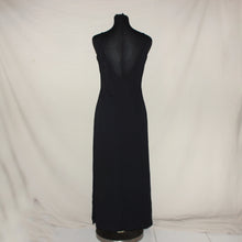 Load image into Gallery viewer, Black v-cut bedazzled maxi dress (M)
