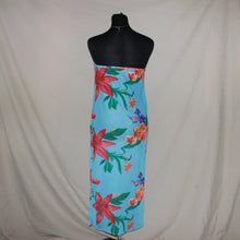 Load image into Gallery viewer, Blue mesh floral long tub dress (M)
