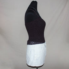 Load image into Gallery viewer, Purple crochet mesh camisole top (S)
