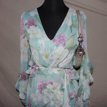 Load image into Gallery viewer, Floral ruffled asymmetrical maxi dress (S)
