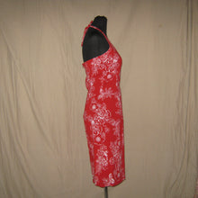 Load image into Gallery viewer, Red floral halter dress (S)
