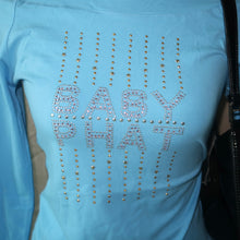 Load image into Gallery viewer, Dead stock Baby phat baby blue bedazzled off shoulder (L)
