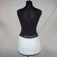 Load image into Gallery viewer, Purple crochet mesh camisole top (S)
