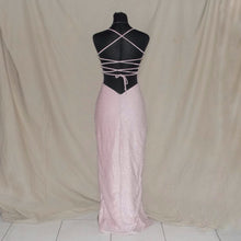 Load image into Gallery viewer, Babyboo glittered halter pink backless dress (S)
