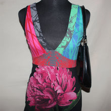 Load image into Gallery viewer, Desigual black floral puff midi dress (S)
