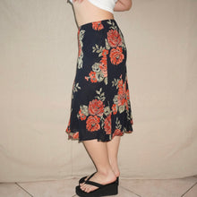 Load image into Gallery viewer, Etam floral black midi skirt (M)
