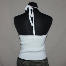 Load image into Gallery viewer, White buttoned design halter (S/M)
