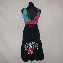 Load image into Gallery viewer, Desigual black floral puff midi dress (S)

