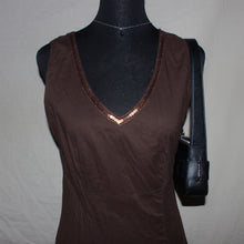 Load image into Gallery viewer, Brown sequenced ruffled maxi dress (S)

