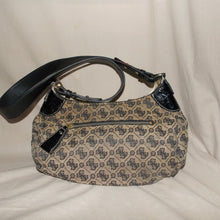 Load image into Gallery viewer, Guess monogram black and beige long shoulder bag
