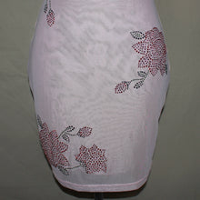 Load image into Gallery viewer, Pink sheer mesh sequence floral midi dress (S/M)
