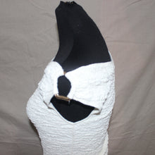 Load image into Gallery viewer, Asymmetrical white patterned midi dress (XS)
