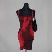 Load image into Gallery viewer, Portrait print red mini bodycon dress (S)
