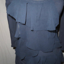 Load image into Gallery viewer, Portmans ruffled black top (S)
