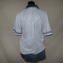 Load image into Gallery viewer, White and navy blue collared jersey (M)
