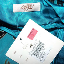 Load image into Gallery viewer, Metallic Teal Floral Midi Dress (S)
