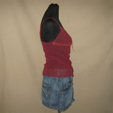Load image into Gallery viewer, Red laced mesh tank top (S)
