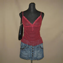 Load image into Gallery viewer, Red laced mesh tank top (S)
