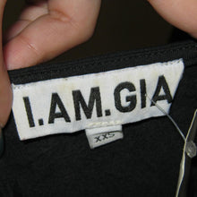 Load image into Gallery viewer, I AM GIA silver charmed asymmetrical black top (XXS)
