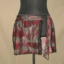 Load image into Gallery viewer, Floral laced adjustable waist tie mini skirt (M)
