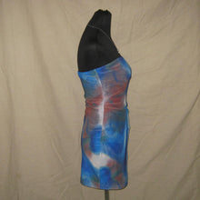 Load image into Gallery viewer, Asymmetrical summer colored patterned tube midi dress (M)
