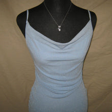 Load image into Gallery viewer, Periwinkle shimmer cowl neck midi dress (S)
