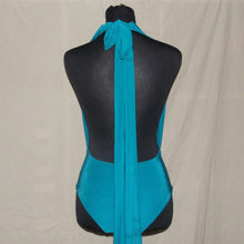 Load image into Gallery viewer, Teal blue halter tie-up overalls (XS)
